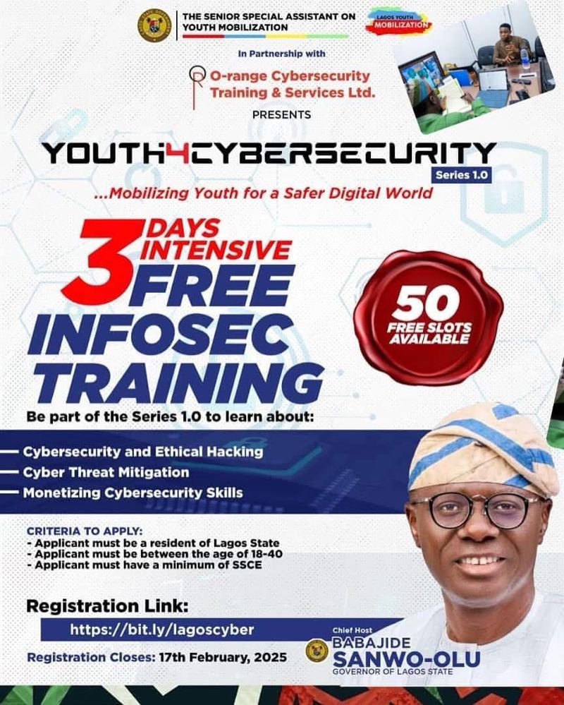 Youth4Cybersecurity free training poster
